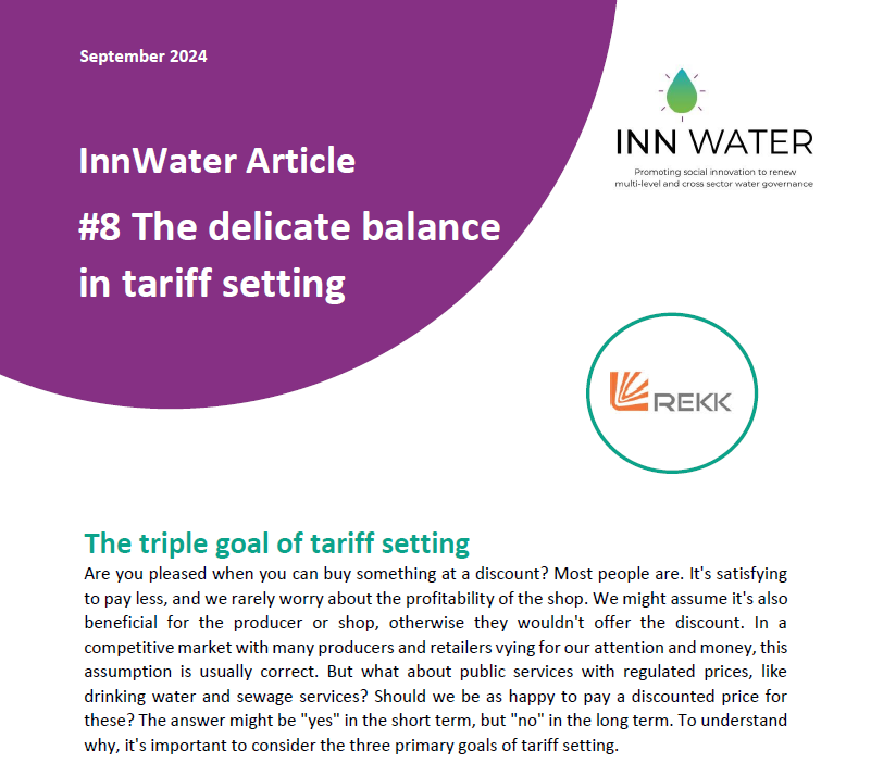 InnWater Article #8 - The delicate balance in tariff setting